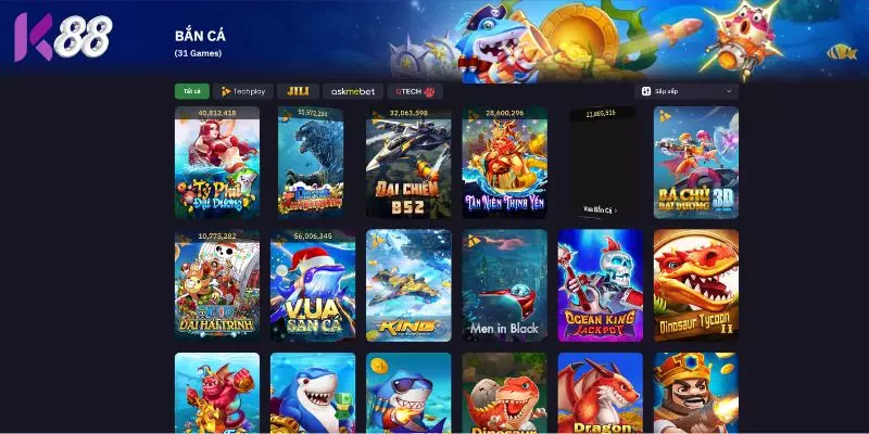 Các nhà cung cấp game hàng đầu tại sảnh bắn cá
