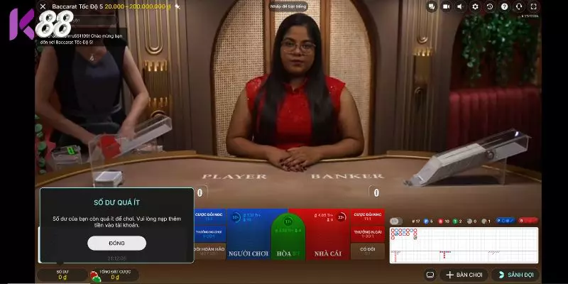 Luật chơi Baccarat Live tại K88